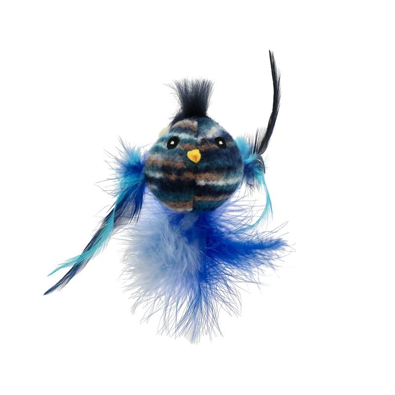 Produktbild för Dogman Leksak Fuzzy fågel Blå 9cm