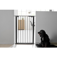 Produktbild för DogSpace Bonnie spännmonterad extra hög hundgrind svart 105cm