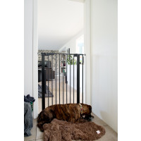 Produktbild för DogSpace Bonnie spännmonterad extra hög hundgrind svart 105cm