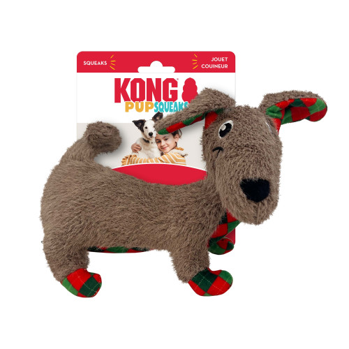 KONG Kong Holiday Pupsqueaks Tucker Brun