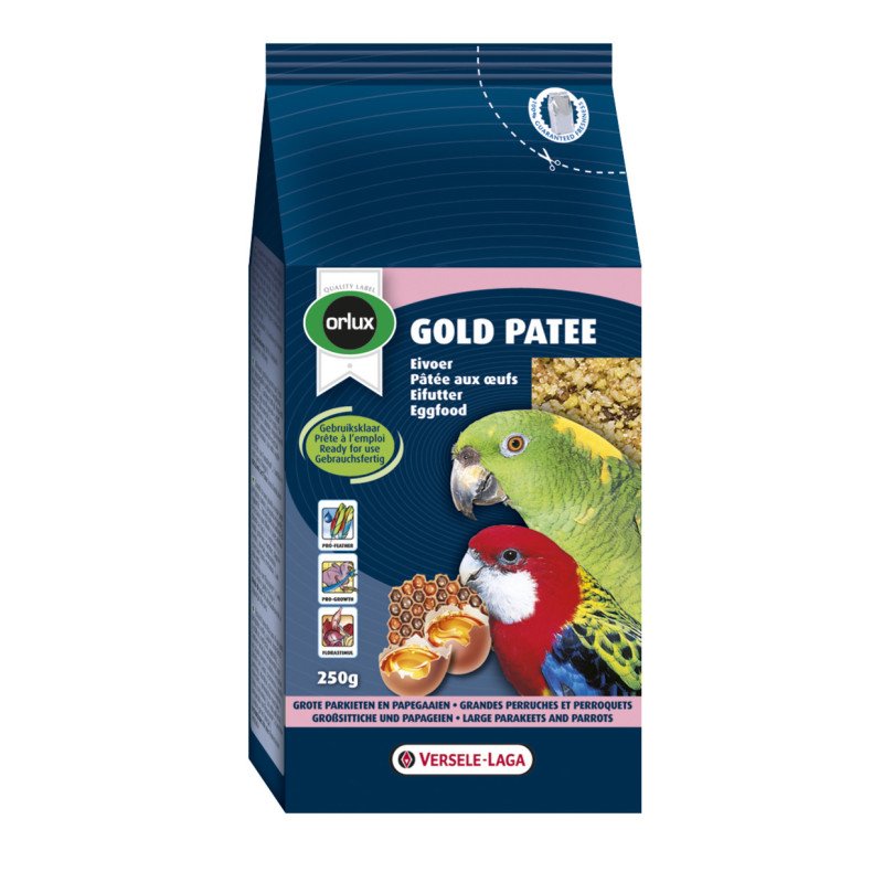 Produktbild för Versele Laga Orlux Gold Patee Large Parakeets &amp; Parrots 250g