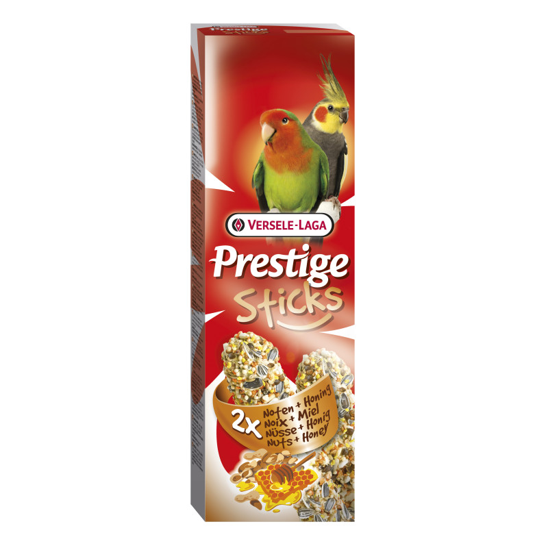 Produktbild för Versele Laga Prestige Sticks Big Parakeets Nuts &amp; Honey 140g