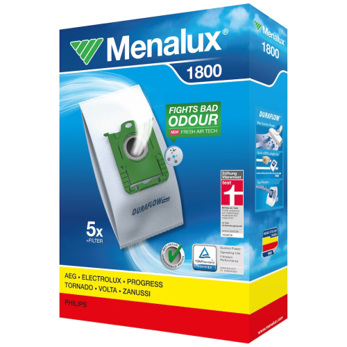 MENALUX Dammsugarpåsar 1800 Syntet 5-pack + filter