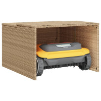 Produktbild för Garage för robotgräsklippare beige 86x90x52/57 cm konstrotting