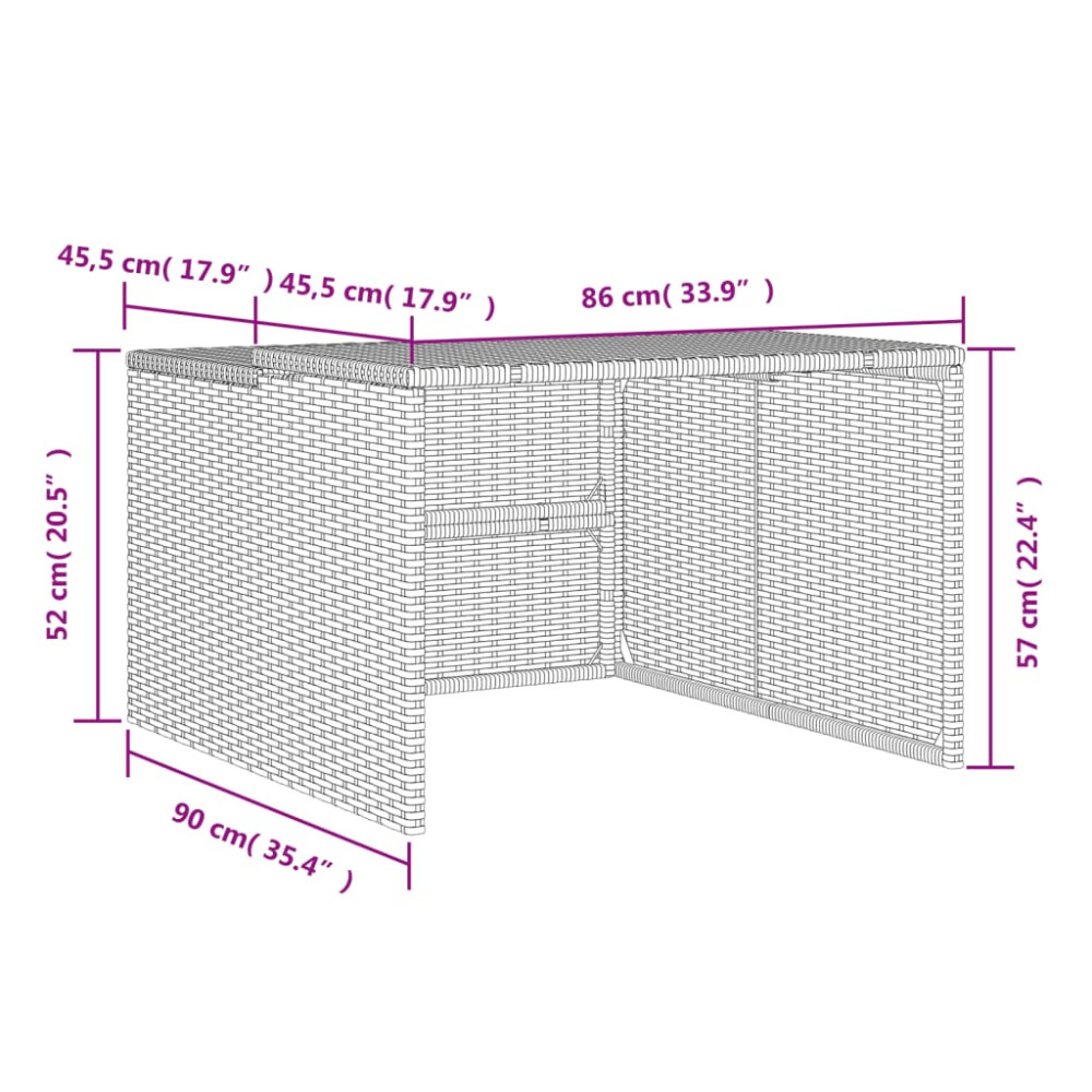 Produktbild för Garage för robotgräsklippare grå 86x90x52/57 cm konstrotting