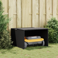 Produktbild för Garage för robotgräsklippare svart 86x90x52/57 cm konstrotting