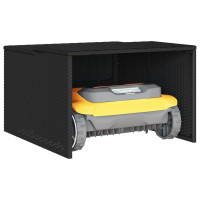 Produktbild för Garage för robotgräsklippare svart 86x90x52/57 cm konstrotting