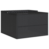 Produktbild för Garage för robotgräsklippare svart 86x90x52/57 cm konstrotting