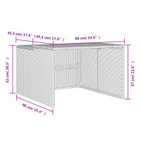 Produktbild för Garage för robotgräsklippare svart 86x90x52/57 cm konstrotting