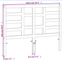 Produktbild för Huvudgavel vaxbrun 135 cm massiv furu