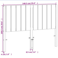 Produktbild för Huvudgavel vaxbrun 135 cm massiv furu