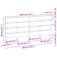 Produktbild för Huvudgavel vaxbrun 135 cm massiv furu