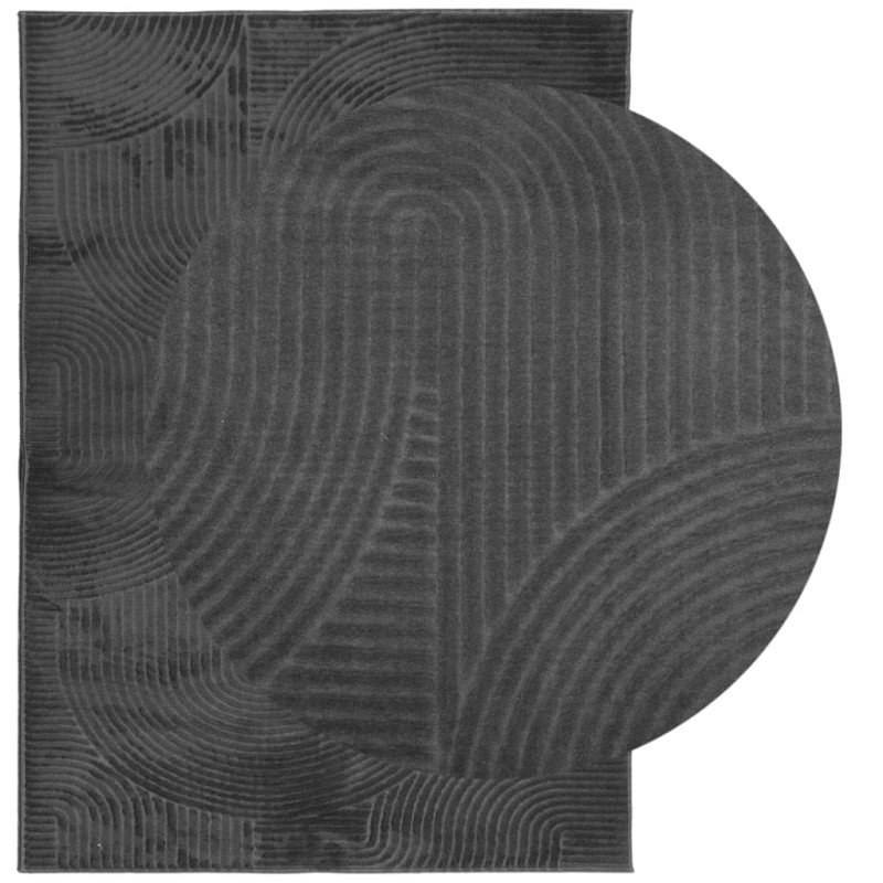 Produktbild för Matta IZA kort lugg skandinavisk look antracit 200x280 cm