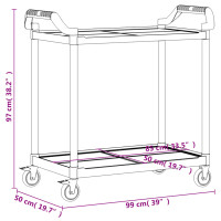 Produktbild för Rullvagn 2 nivåer svart 99x50x97 cm aluminium