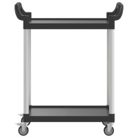 Produktbild för Rullvagn 2 nivåer svart 81x41x92 cm aluminium