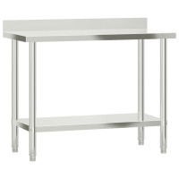 Produktbild för Arbetsbord med stänkskydd 110x55x93 cm rostfritt stål