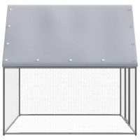 Miniatyr av produktbild för Hönsbur silver och grå 2x2x2 m galvaniserat stål