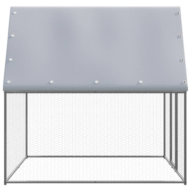 Produktbild för Hönsbur silver och grå 2x2x2 m galvaniserat stål