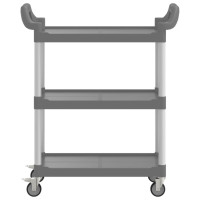 Produktbild för Rullvagn 3 våningar grå 81x41x92 cm aluminium
