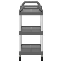 Produktbild för Rullvagn 3 våningar grå 81x41x92 cm aluminium
