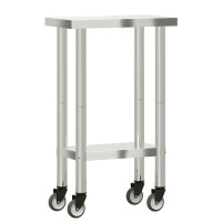 Produktbild för Arbetsbord med hjul 55x30x85 cm rostfritt stål
