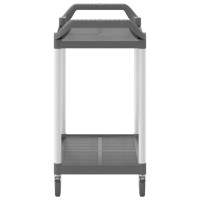 Produktbild för Rullvagn 2 våningar grå 99x50x97 cm aluminium