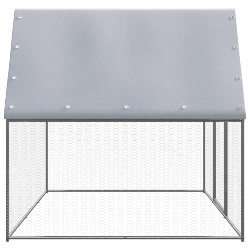 Produktbild för Hönsbur silver och grå 3x2x2 m galvaniserat stål