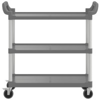 Produktbild för Rullvagn 3 våningar grå 99x50x96 cm aluminium