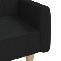 Produktbild för Bäddsoffa 2-sits svart tyg