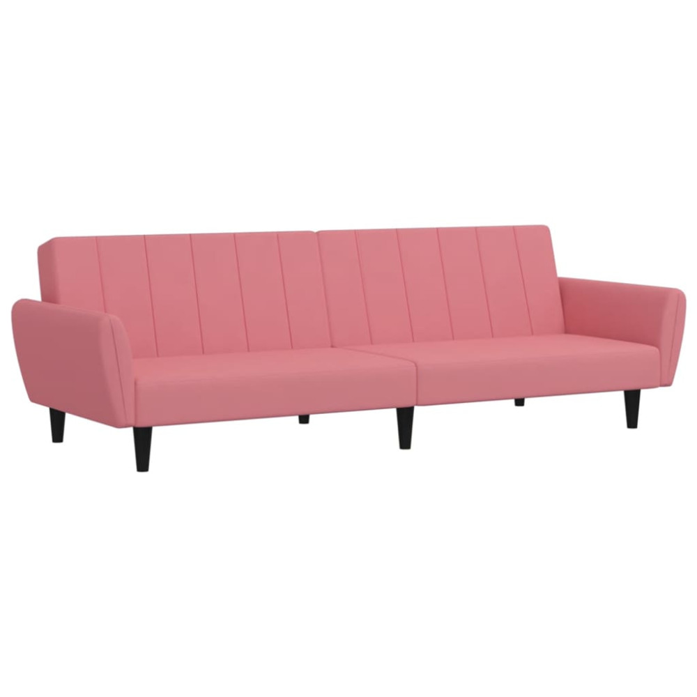 Produktbild för Bäddsoffa 2-sits rosa sammet