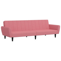 Produktbild för Bäddsoffa 2-sits rosa sammet