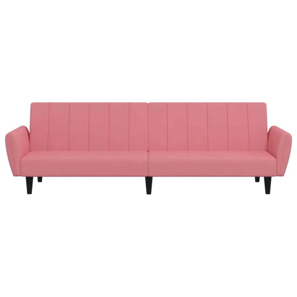 Produktbild för Bäddsoffa 2-sits rosa sammet