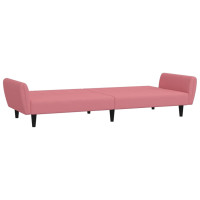 Produktbild för Bäddsoffa 2-sits rosa sammet