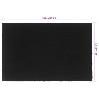 Produktbild för Dörrmatta svart 65x100 cm tuftad kokos