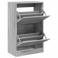 Produktbild för Skohylla grå sonoma 60x34x96,5 cm konstruerat trä