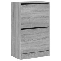 Produktbild för Skohylla grå sonoma 60x34x96,5 cm konstruerat trä
