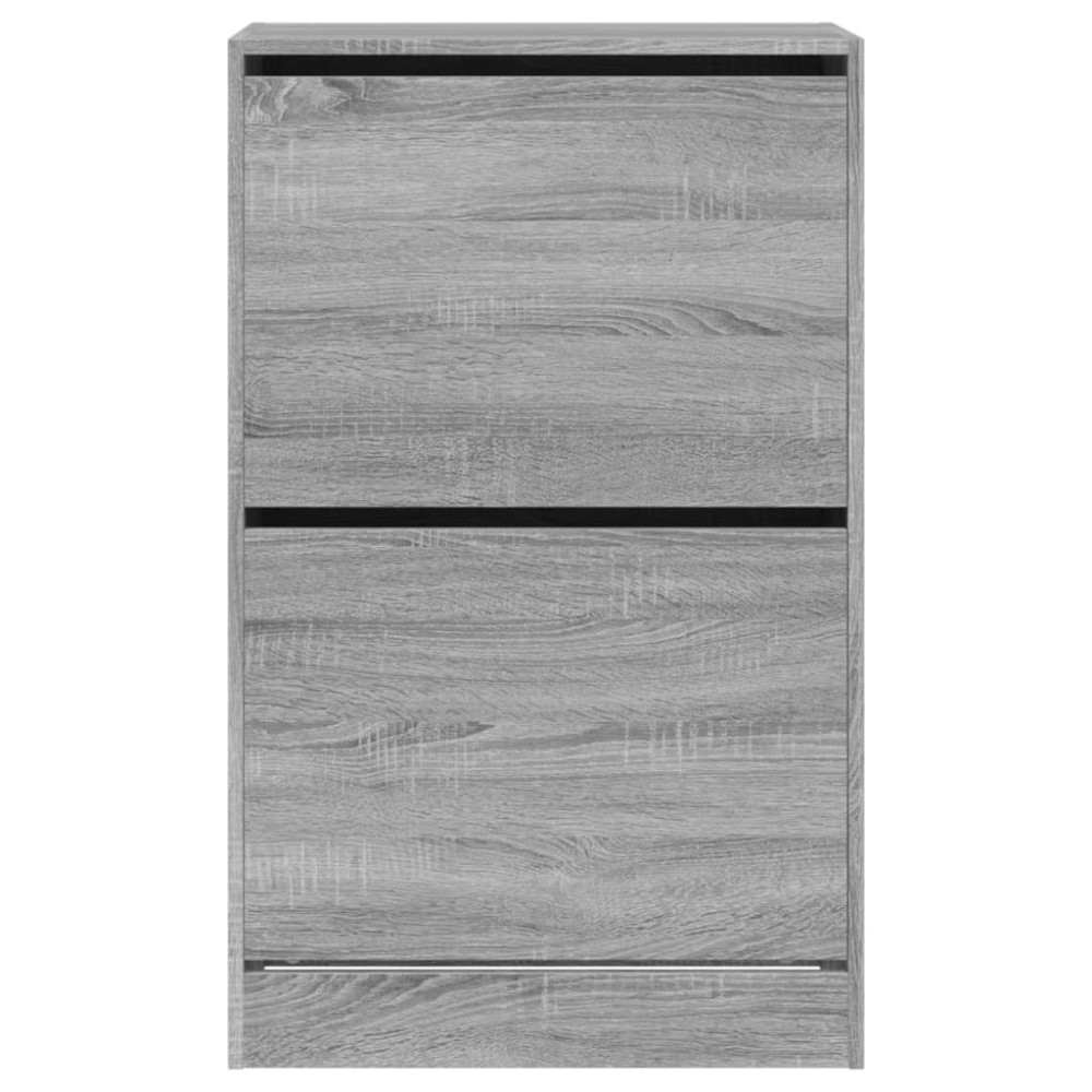 Produktbild för Skohylla grå sonoma 60x34x96,5 cm konstruerat trä