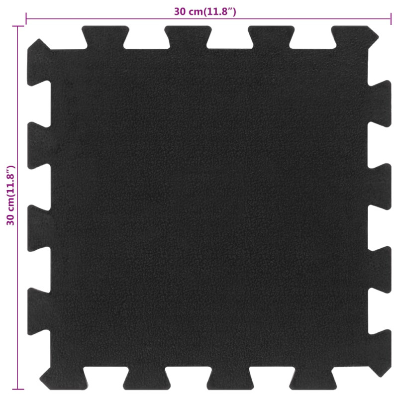 Produktbild för Golvplattor gummi 9 st svart 16 mm 30x30 cm