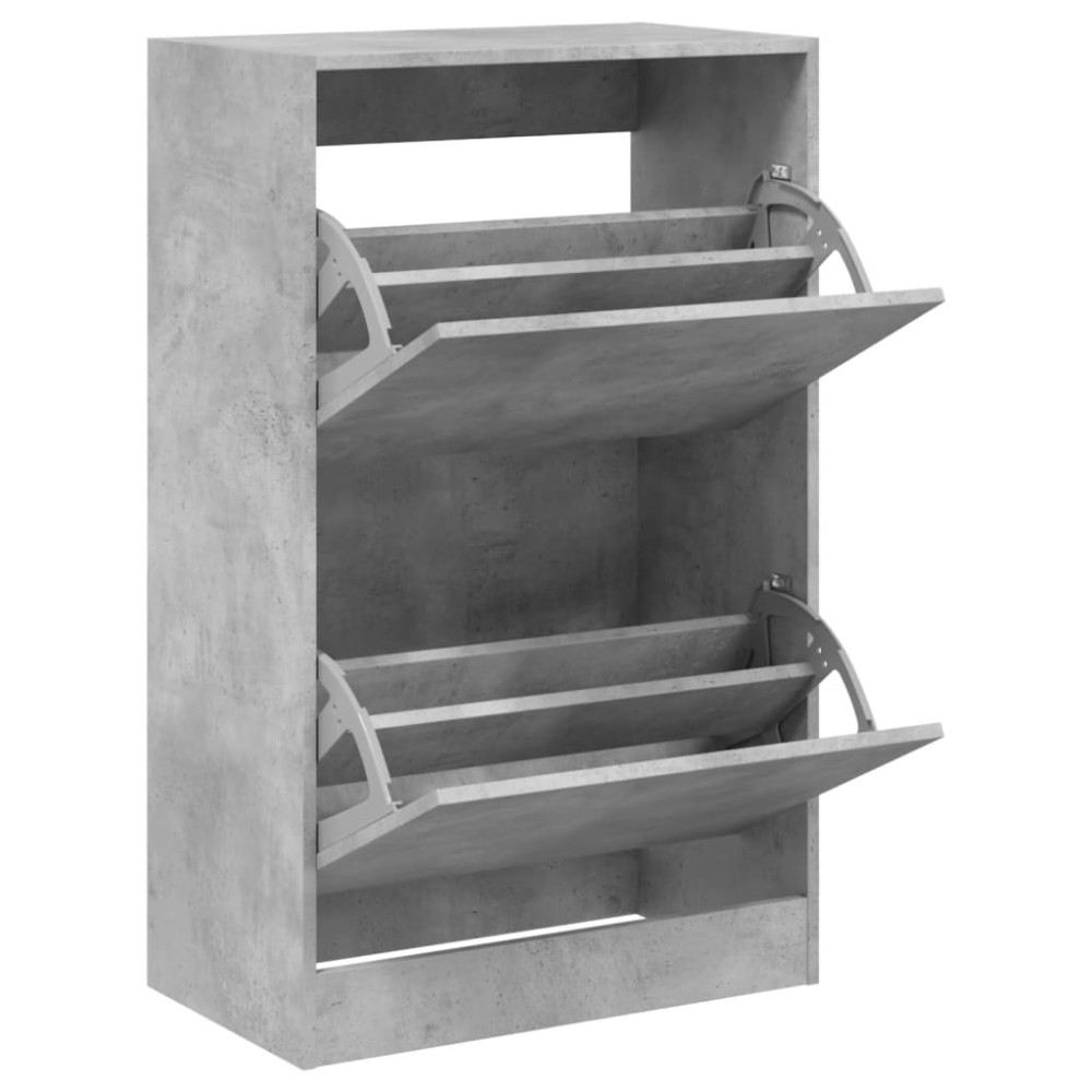 Produktbild för Skohylla betonggrå 60x34x96,5 cm konstruerat trä