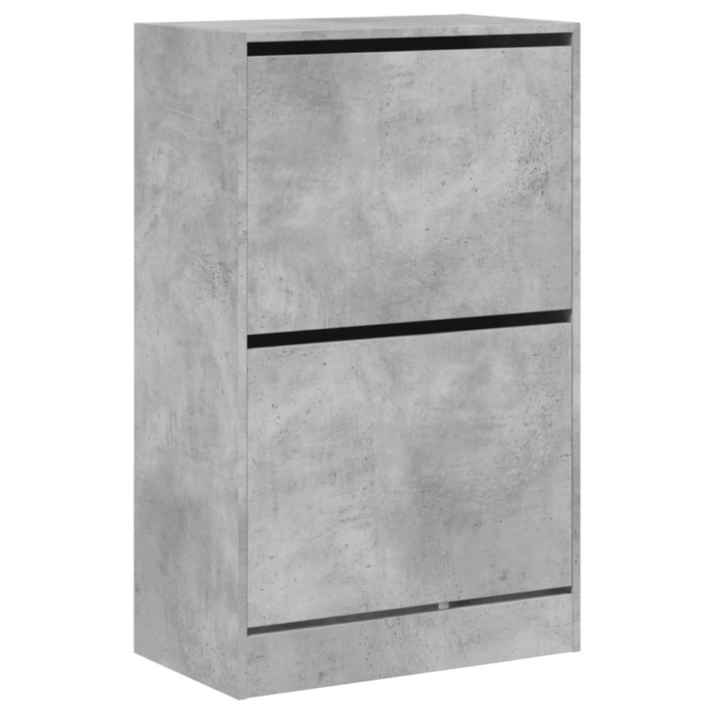 Produktbild för Skohylla betonggrå 60x34x96,5 cm konstruerat trä