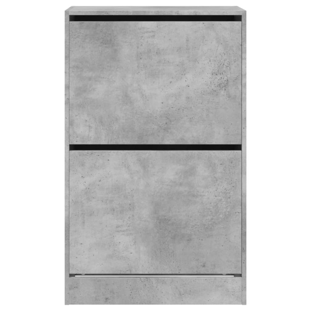 Produktbild för Skohylla betonggrå 60x34x96,5 cm konstruerat trä