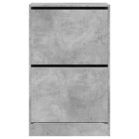 Produktbild för Skohylla betonggrå 60x34x96,5 cm konstruerat trä