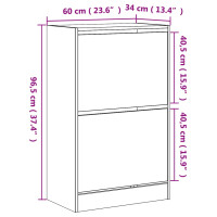 Produktbild för Skohylla betonggrå 60x34x96,5 cm konstruerat trä