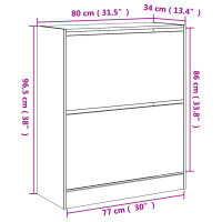 Produktbild för Skohylla vit 80x34x96,5 cm konstruerat trä