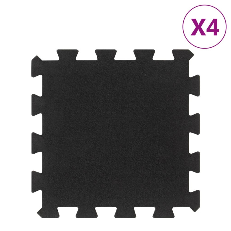 Produktbild för Golvplattor gummi 4 st svart 16 mm 30x30 cm