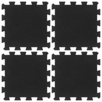 Miniatyr av produktbild för Golvplattor gummi 4 st svart 16 mm 30x30 cm