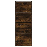 Produktbild för Skoställ rökfärgad ek 60x21x163,5 cm konstruerat trä