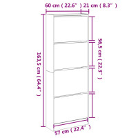 Produktbild för Skoställ rökfärgad ek 60x21x163,5 cm konstruerat trä