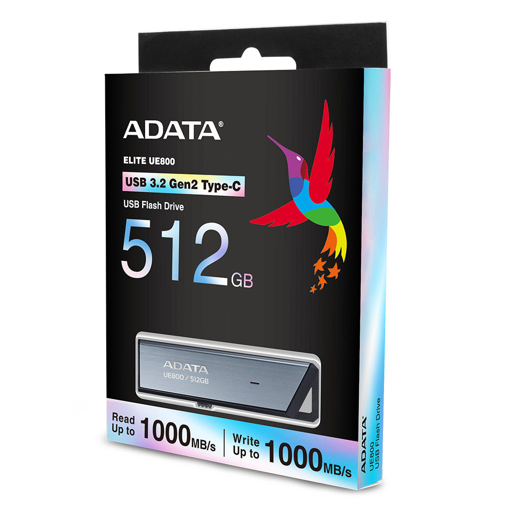Produktbild för ADATA UE800 USB-sticka 512 GB USB Type-C 3.2 Gen 2 (3.1 Gen 2) Silver
