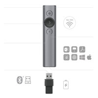 Produktbild för Logitech Spotlight trådlösa presentatörer Bluetooth/RF Grå